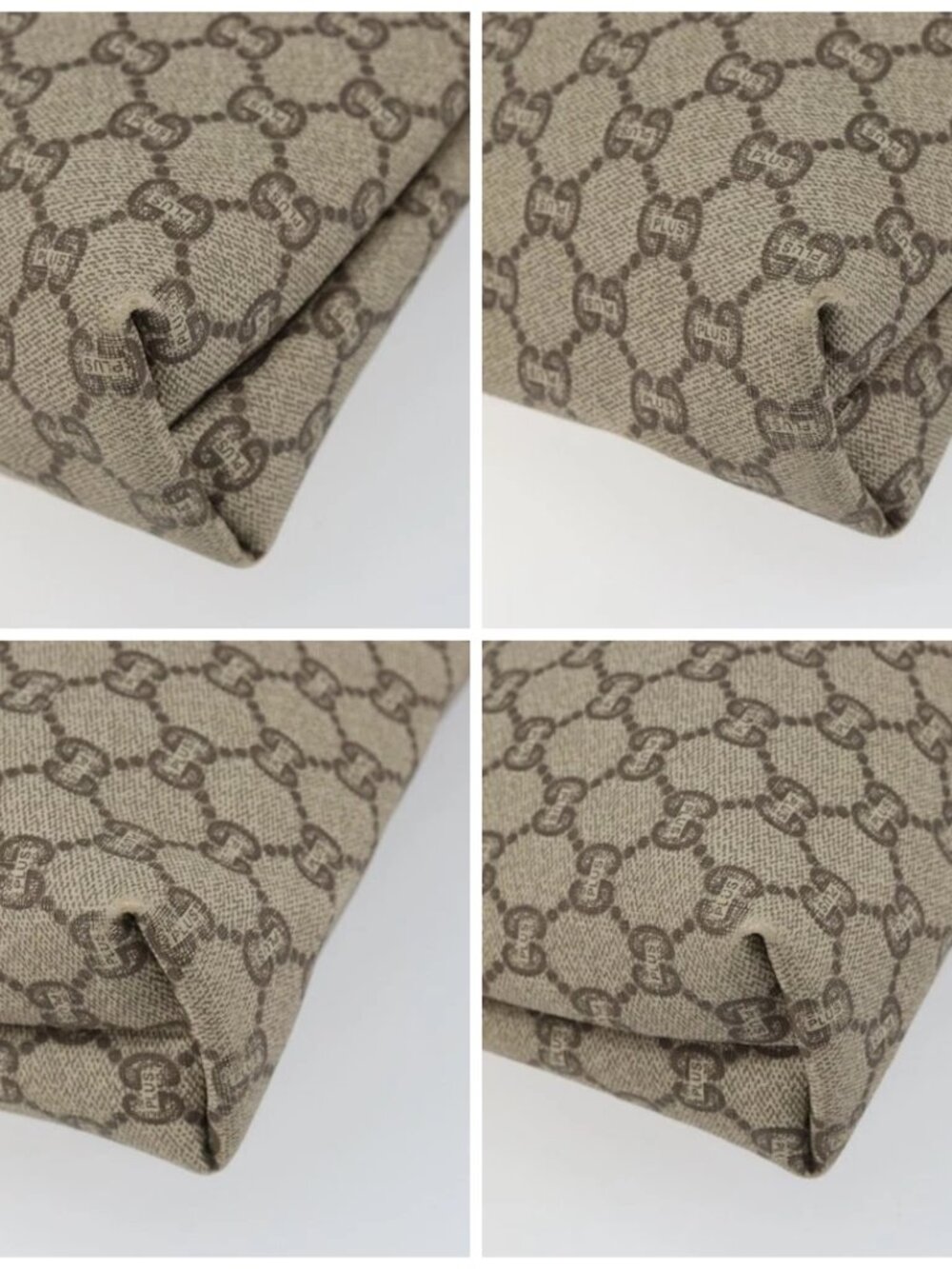 GUCCI GG Plus Supreme Web Sherry Line Tote Bag PVC Beige Gold Auth ka1861 - Picture 16 of 16